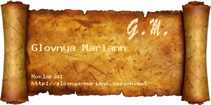 Glovnya Mariann névjegykártya